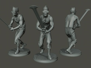 tanzen sarg meme 005 3d drucken modell 3dexport miniatur skulptur zahl soldat aktion männer schwarz ghana schwert starten stand lauf zulu flamme afrikanisch werfer 3d print model - Mito3D