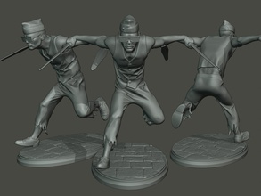 tanzen sarg meme 007 3d drucken modell 3dexport miniatur skulptur zahl soldat aktion männer schwarz ghana schwert starten stand lauf zulu flamme afrikanisch werfer 3d print model - Mito3D