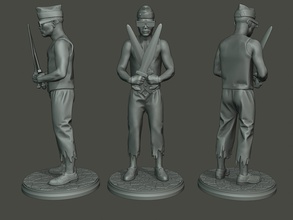 tanzen sarg meme 010 3d drucken modell 3dexport miniatur skulptur zahl soldat aktion männer schwarz ghana schwert starten stand lauf zulu flamme afrikanisch werfer 3d print model - Mito3D