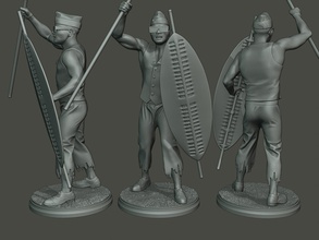 tanzen sarg meme 012 3d drucken modell 3dexport miniatur skulptur zahl soldat aktion männer schwarz ghana schwert starten stand lauf zulu flamme afrikanisch werfer 3d print model - Mito3D