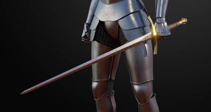 dark fantasy templar long sword 3d model in melee 3dexport meelee combat greatsword 3d print model - Mito3D