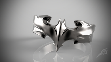 oscuro Caballero anillo Moda diseño murciélago batman 3d print model - Mito3D
