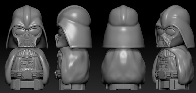 dark vader totem figurines statuette 3dprint 3D print model - Mito3D