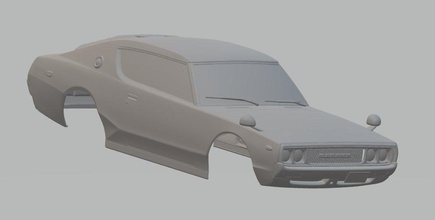datsun 240k gt printable body car slot scalextric tamiya rc radio control 3d print model - Mito3D
