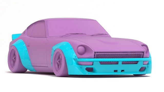 datsun 240z pandem kit druckbar 3d drucken modell automobil 3dexport bodykit breiter körper widebody aerodynamik spoiler kotflügel 3dprint druckguss maßstabgetreues tuning rc heiße reifen tamiya hobby diy 3D print model - Mito3D