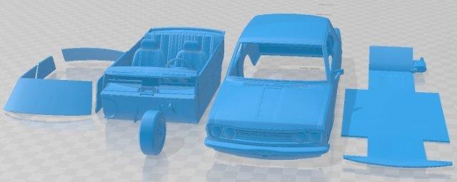 datsun 510 1970 imprimible coche vehiculo automotor espacio scalextric Tamiya rc miniz pasatiempo micro 3d print model - Mito3D