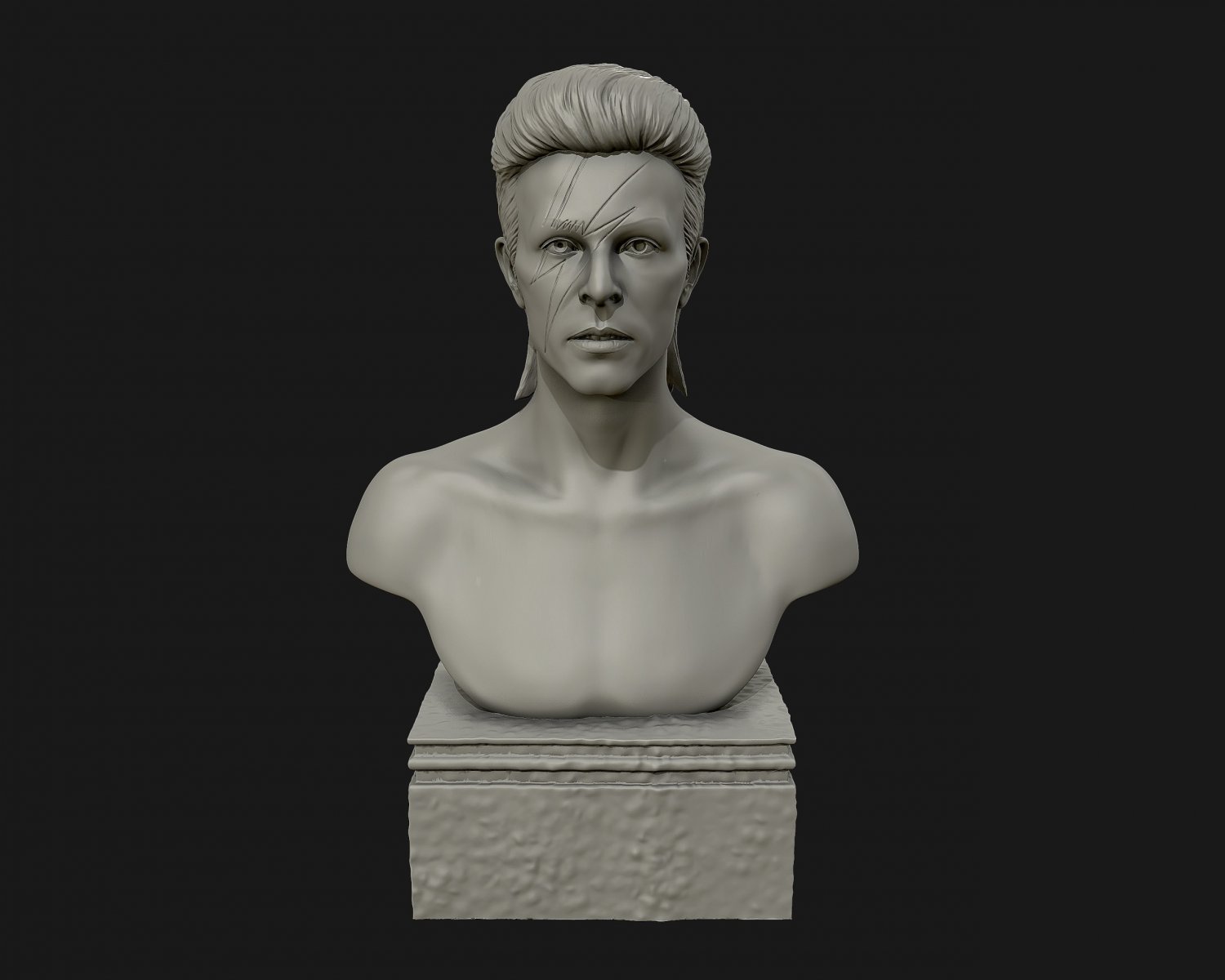 david bowie 3d sculpture model ready print statue art portrait sculptures bust 3D print model - Mito3D