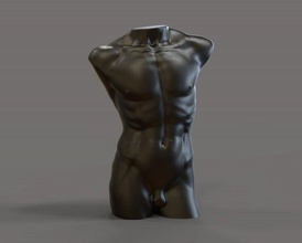 david tronco vela 3d impressão modelo in escultura 3dexport davidtorso castiçal homem torso sexytorso nu sexy 3d print model - Mito3D