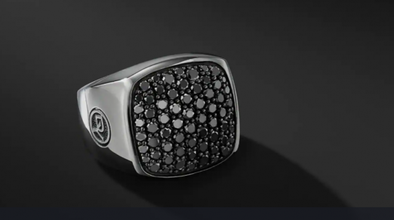 david yurman amortiguar forma hombre anillo anillos joyería joya único antiguo diamantes gemas Moda mujer pavimentar 3d print model - Mito3D
