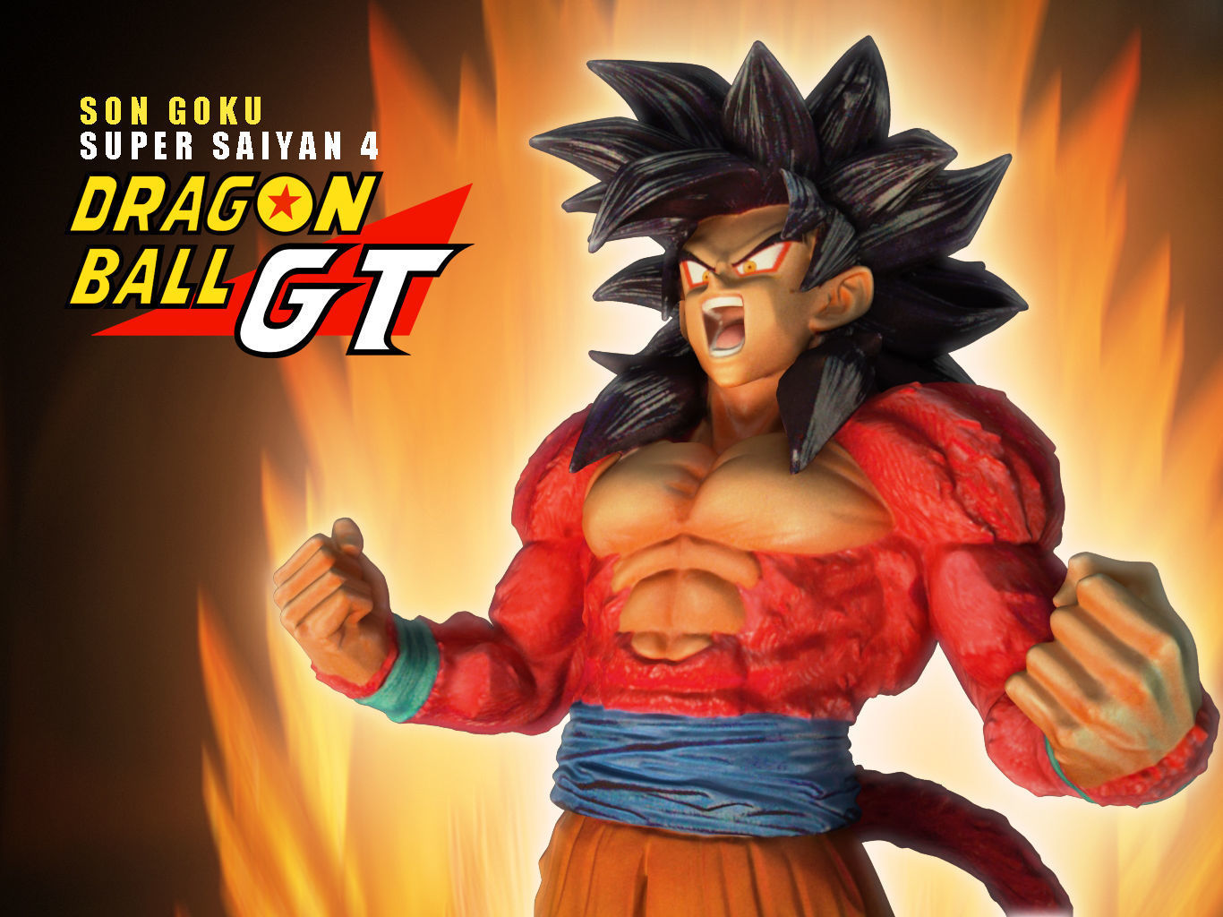 dbz - goku ssj4 3d print model in sculpture 3dexport buu goten gogeta dragon ballz ss saiyan super buma broly cell freezer majin roshi yamcha vegetta shenron 3D print model - Mito3D