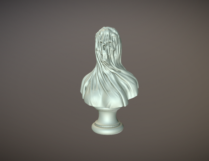 dead lady veil v3 sculpture scary woman veiled art bust 3d print model - Mito3D