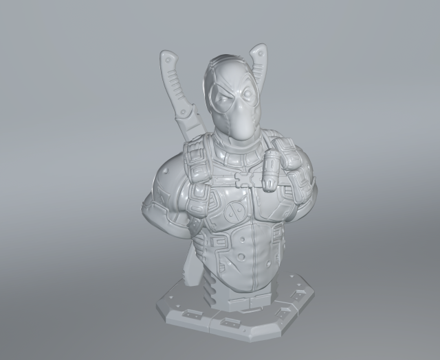 deadpool bust remastered supportless edition stl sculpture nomadsculp stampa3d stamp3d model3d chibi sculpanimated modello3d filestl 3D print model - Mito3D