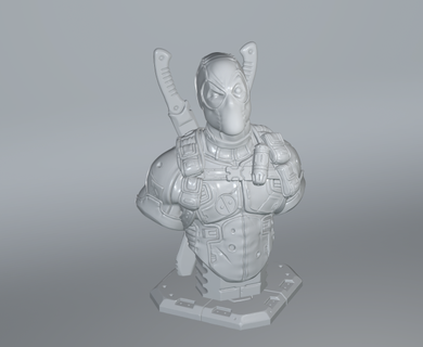 deadpool bust remastered supportless edition stl sculpture nomadsculp stampa3d stamp3d model3d chibi sculpanimated modello3d filestl 3d print model - Mito3D