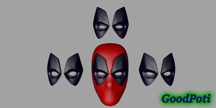 deadpool maske v1 3d yazdır model in oyun aksesuarlar 3dexport kask obj stl fbx baskı çizgi roman film 1991 hayret dc oyunlar oyuncaklar 3d print model - Mito3D