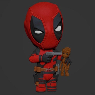 Deadpool Groot adam Chibi heykel minyatür figürinler karakter kılıç hayret Yenilmezler erkek kan sonsuzluk savaş oyunsonu şekil koleksiyon çizgi roman oyunlar 3d print model - Mito3D