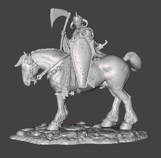 dealer death horse art figure statue diorama model fantasy collectible monsters & creatures barbarian warrior fighter knight conan dungeons-and-dragons chaoswarrior warhammer fanart rpg dnd pathfinder warmaster wargame figurine lord-of-the-rings whfb deathknight paladin 3d print model - Mito3D