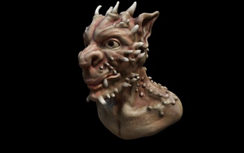 deamon head 1 deamonheadparts deamohead fantasy creature sculpture 3d print model - Mito3D