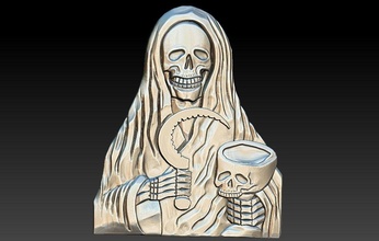 Morte cranio 3d scultura scheletro religione arredamento statua sculture gioielleria pendente oro squillare vecchia strega antico 3d print model - Mito3D