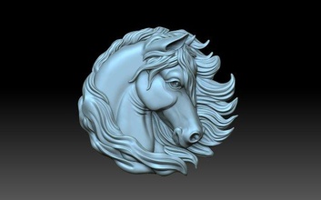 decoración caballo pedante joyería joya cnc Arte alivio panel caballos herradura carrera fuerza jinete cabeza 3d print model - Mito3D
