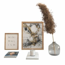 decoration set 02 dried flower composition pampass pampas glamor minimalism candle book plant candlestick table decor 3d print model - Mito3D
