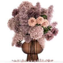 dekoratif buket of çiçekler in a vazo dekor 144 3d model 3dexport ortanca şırınga leylak ilkbahar karanfil karyofilus paeonia şakayık iç tasarım general decor çiçek bardak 3d print model - Mito3D