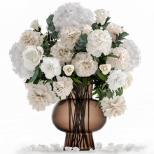 decorativo mazzo bianca fiori vaso arredamento 143 ortensia primavera rosa dianthus cariofillo garofano peonia peonie interni design general decor fiore bicchiere 3d print model - Mito3D