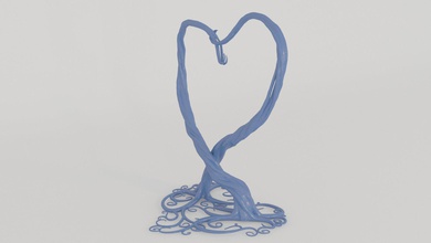 dekoratif kalp 3d baskı Sevgililer dekor aşk Özet yazdırılabilir iç ev 3d print model - Mito3D