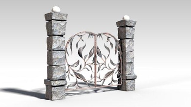 decorative metal gates pbr 3d model in door 3dexport entrance architecture security barrier iron decor game asset lowpoly fence entry architectural 3d print model - Mito3D