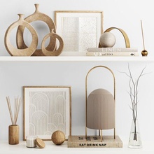 décoratif ensemble parfums bois vase livre Cadre bougie décor image calcul bâtonnet aromatique lampe table 3d print model - Mito3D