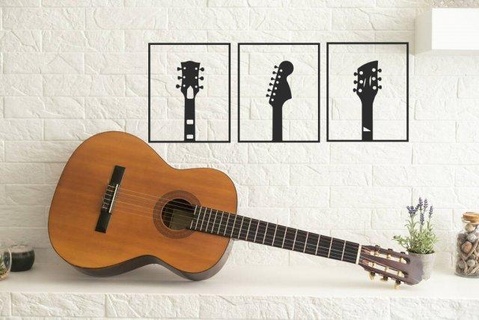 dekoratif üçlü duvar boyama dekor Sanat gitar 2d müzik 3d print model - Mito3D