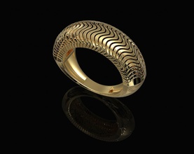 tief Wellen Ring druckbar stl Ringe Gold Silber Platin Mode Frauen stilvoll Sterling Welle Schmuck 3d print model - Mito3D