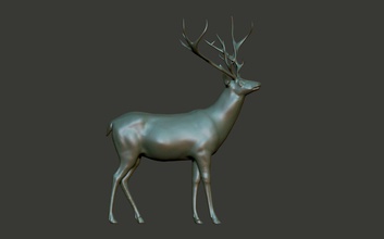 deer animal stl print obj ztl zbrush sculpture 3d print model - Mito3D