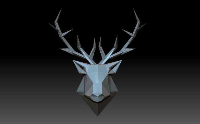 deer 3d print model in sculpture 3dexport head animal art ram sheep figurine polygonal polygon 3D print model - Mito3D