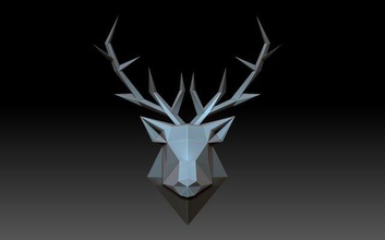 ciervo 3d impresión modelo in escultura 3dexport cabeza animal arte ram oveja figurilla poligonal polígono 3d print model - Mito3D