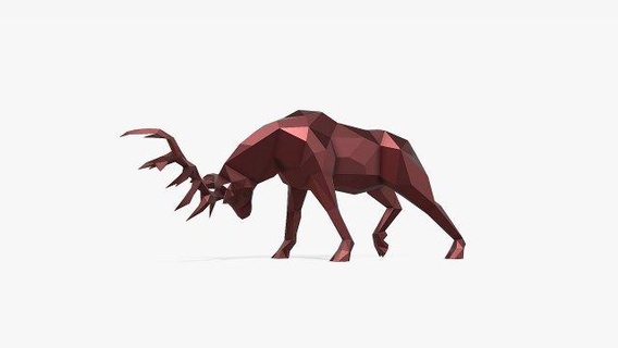 geyik hayvanlar Sanat hediye Yazdır düşük poli 3dprint hayvan dekor iç tasarım minyatürler heykel oyuncak karikatür çokgen Şirin 3d print model - Mito3D