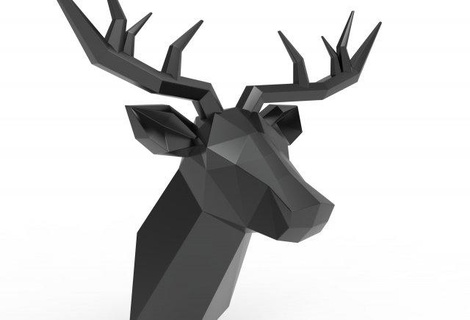 deer sculpture reindeer animals christmas elk royal horn wildlife moose antler statue scanned 3d models various art 3d print model - Mito3D