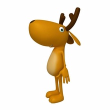 cerf dessin animé animal biche forêt animaux mammifère klaxon chasse renne terre nature chasseur bambi toon sauvage personnage wapiti christma 3d print model - Mito3D