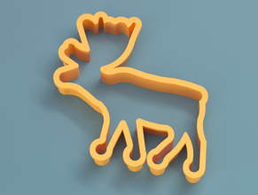 ciervo Galleta cortador gratis galletas Navidad horneando cocina 3d print model - Mito3D