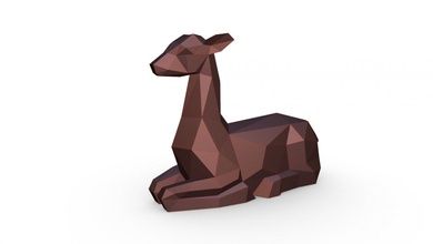 geyik şekil Sanat hediye Yazdır düşük poli 3dprint hayvan dekor heykelcik iç tasarım minyatürler heykel oyuncak karikatür kağıt işi Japon katlama sanatı 3d print model - Mito3D