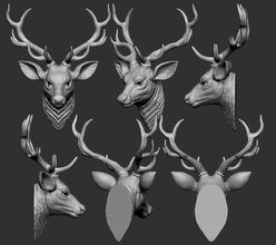 geyik baş 3d yazdır model in hayvanlar 3dexport heykeller sanat avlanmak boynuz büst hayvan avcılık boynuzları boynuz heykel ganimet memeli dekorasyon mimari mobilya 3d print model - Mito3D