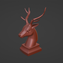 ciervo cabeza 3d impresión modelo in escultura 3dexport decoración 3dprint 3dprinting animal 3d print model - Mito3D