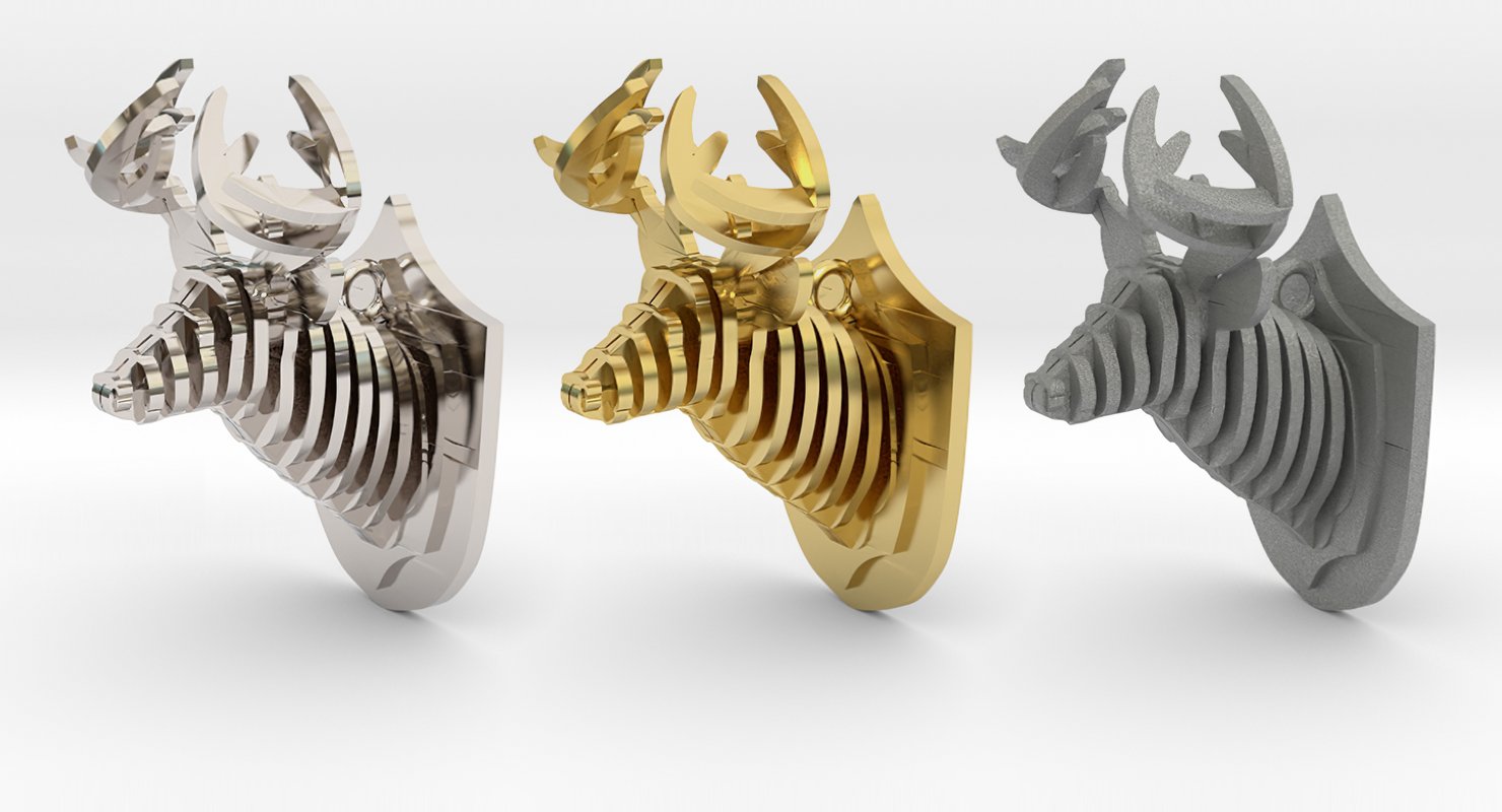deer head pendant wild beast forest grand animal zoo 3d print ready geometric models printed geometry designtech architects mamunur rashid 3D print model - Mito3D