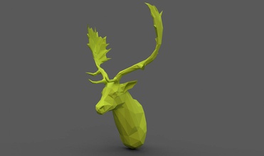 deer male head 3d print model in figurines 3dexport 3dprint buck papercraft 3d print model - Mito3D