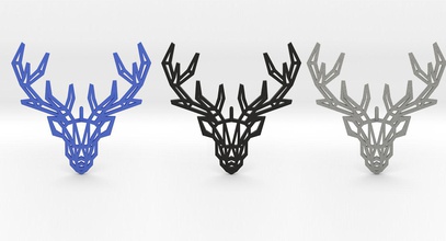geyik kolye görkemli güzel vahşi hayvanlar orman madalyon 3d geometrik modelleri baskı basılmıştır geometri designtech mimarlar mamunur Raşid parametrik tasarım 3d print model - Mito3D
