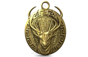 deer pendant 3d print model in earrings 3dexport nature animal jewelry jewel art 3d print model - Mito3D