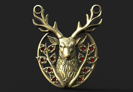 deer pendant pendants jewelry jewel gems 3d print model - Mito3D