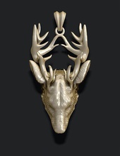 deer pendant animal antler antlers buck coat elk gold horns jewel jewelry mammal nature odocoileus pendants printable reindeer silver wildlife 3d print model - Mito3D