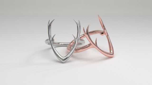 deer ring antler form jewelry animals nature antlers couples woman minimalist silver rosegold size-12 size 12 men fashion luxury simple 3dprint anillos 3D print model - Mito3D