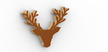 deer wood art 3d 3d print model - Mito3D