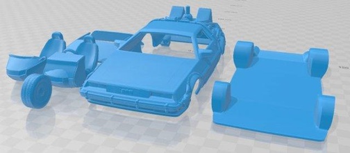 delorean dm 12 arrière to futur 1981 imprimable voiture 3d impression modèle in automobile 3dexport fente scalextric tamiya rc miniz loisir micro 3d print model - Mito3D